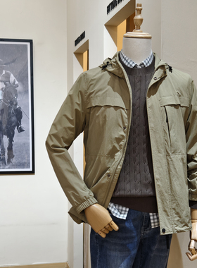 保罗彼得 专柜正品男士连帽外套夹克冲锋衣简约百搭休闲RWEA73690