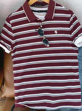 商场同款 男式翻领短袖T恤POLO衫  时尚条纹 保罗彼得TBFBP00470