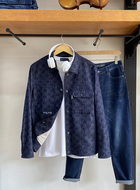 保罗彼得 春装新款男士翻领牛仔茄克RBDA73260 复古印花 时尚潮流