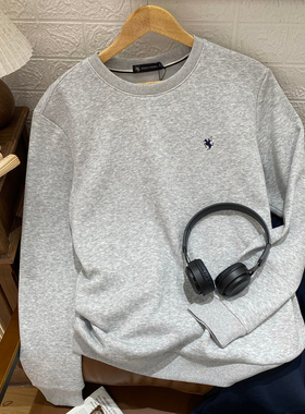 保罗彼得专柜正品男士圆领卫衣纯色加绒秋冬款舒适百搭ZCDD49183