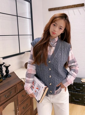 保罗彼得 女式羊毛马甲 专柜正品 V领 开衫 柔软 时尚 MLDC49340