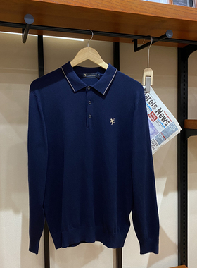 保罗彼得 男士翻领长袖针织衫 专柜正品 休闲舒适百搭 MMDA48632