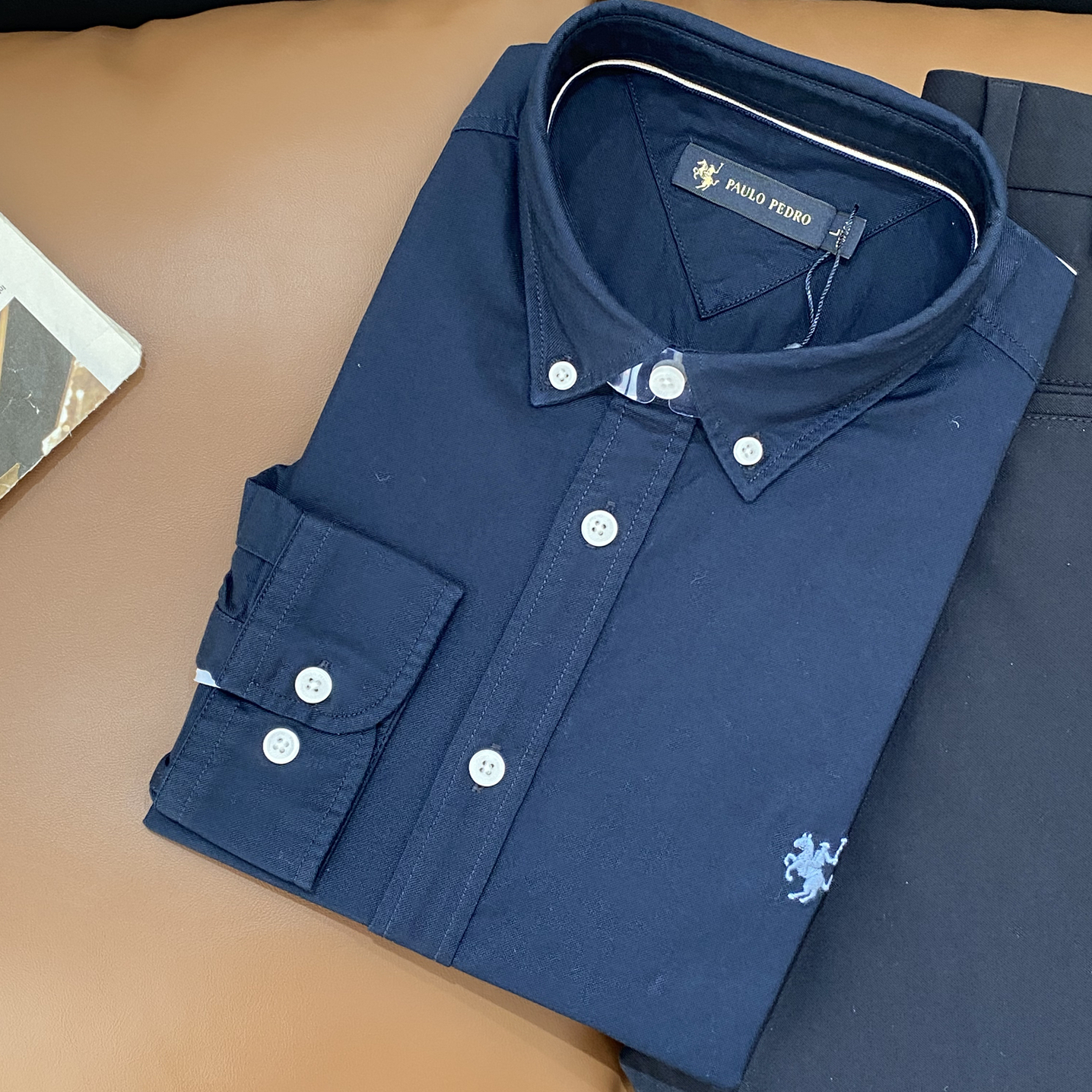 男式翻领纯棉长袖衬衫时尚百搭