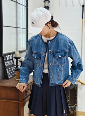 保罗彼得2025春季新款女士圆领牛仔外套 复古美式 短款 NIEA73750