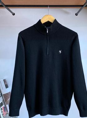 保罗彼得 男士半拉链针织衫长袖立领 专柜 商务休闲 MZDC49201/02