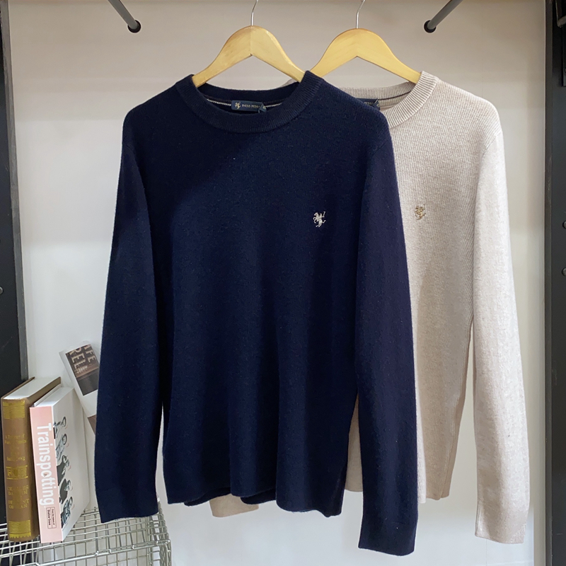 保罗彼得男羊毛衫圆领100%绵羊毛