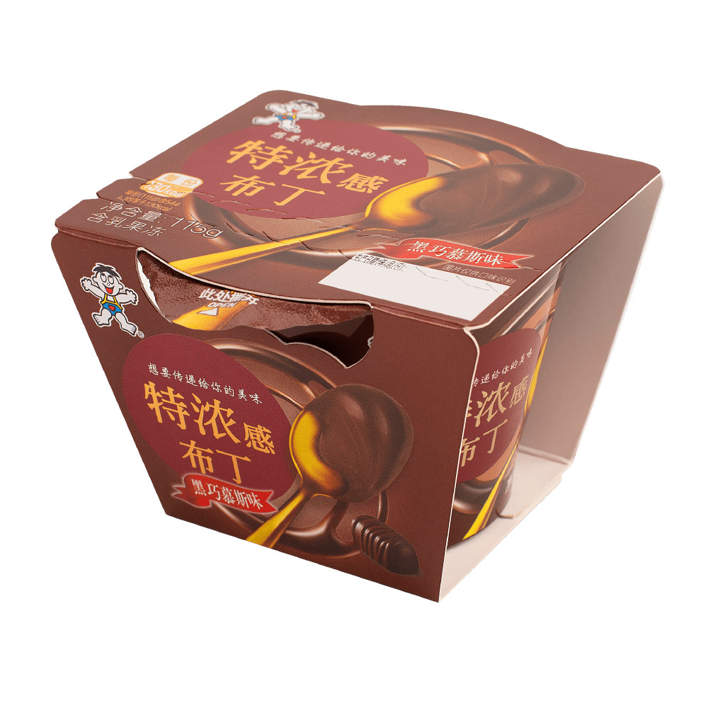 旺旺特浓感布丁黑巧慕斯味卡仕达焦糖味甜品布丁果冻