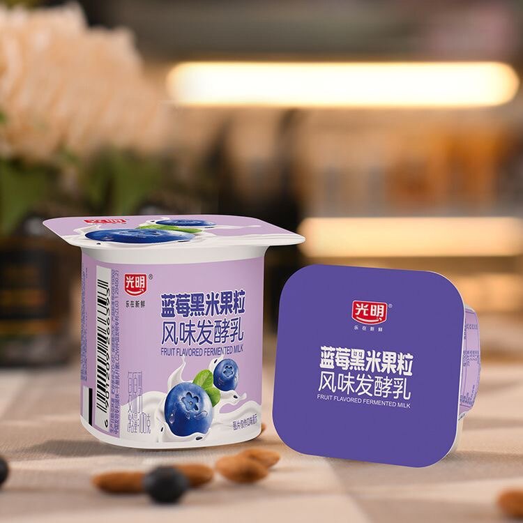 光明蓝莓黑米果粒风味发酵乳蓝莓果酱酸奶16杯特惠装