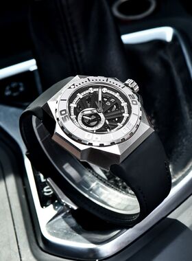 PAGANI伯佳尼镂空自动机械手表男大表盘多功能防水夜光PDYS007