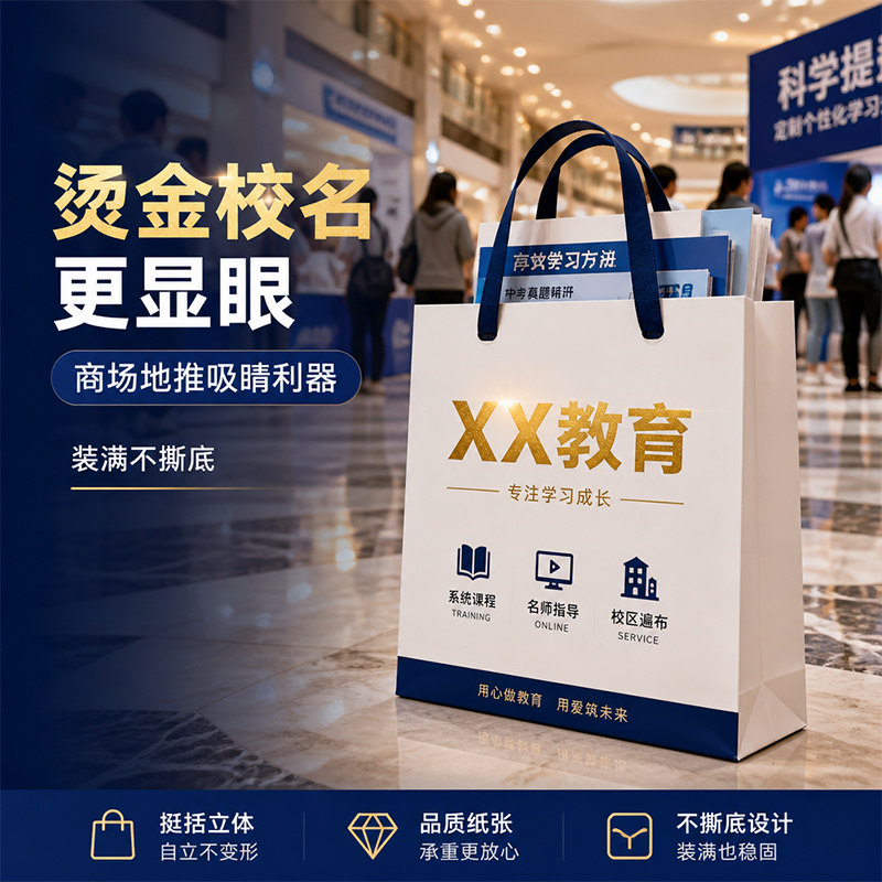 艺术教育培训手提袋定制纸袋定做宣传招生展会资料包装袋子印logo