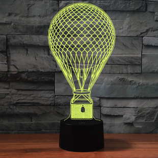 飞翔升空热气球3D小夜灯七彩充电可定制广告logo装饰起夜喂奶台灯