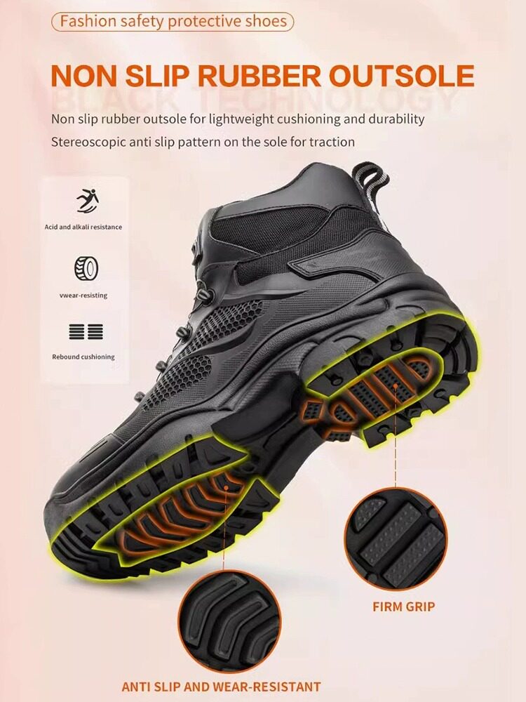 SENIOR LABOR PROTECTION SHOES MENS ANTI-SMASHING AND ANTI-PUNCTURE STEEL HEAD IMPORTED MILITARY STEEL PLATE INDUSTRIAL SAFETY CONSTRUCTION SITE WORK HIGH-TOP