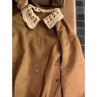 覆古美拉德棕色夹克外套女春秋季2025新款早秋韩系氛围感穿搭上衣