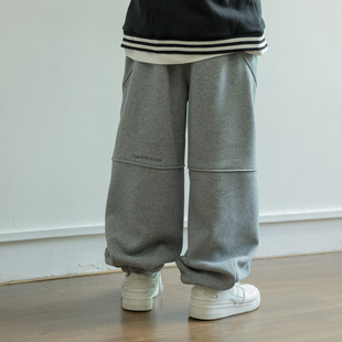 男孩加绒裤2025冬季新款中大童保暖卫裤青少年宽松加厚一体绒裤子