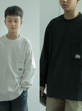 儿童卫衣纯棉2026秋季新款中大童日系长袖t恤青少年男孩宽松上衣