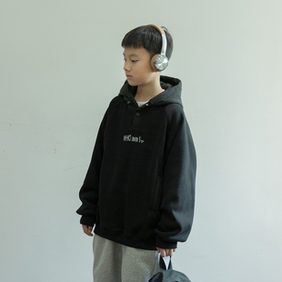 男孩加绒连帽衫2025冬季新款青少年黑色加厚卫衣中大童长袖一体绒