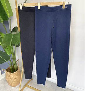 秋季高腰保暖裤男单裤德绒发热秋裤蚕丝羊毛打底裤男款大码弹力