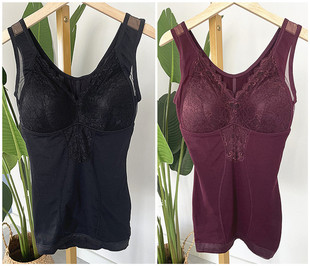 韩国雅兰都收腹背心式上衣秋冬塑身衣带文胸一体式磨毛塑形加长