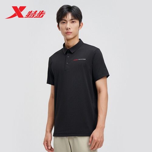 特步商务POLO衫男T恤新款夏健身训练半袖运动短袖975229020020