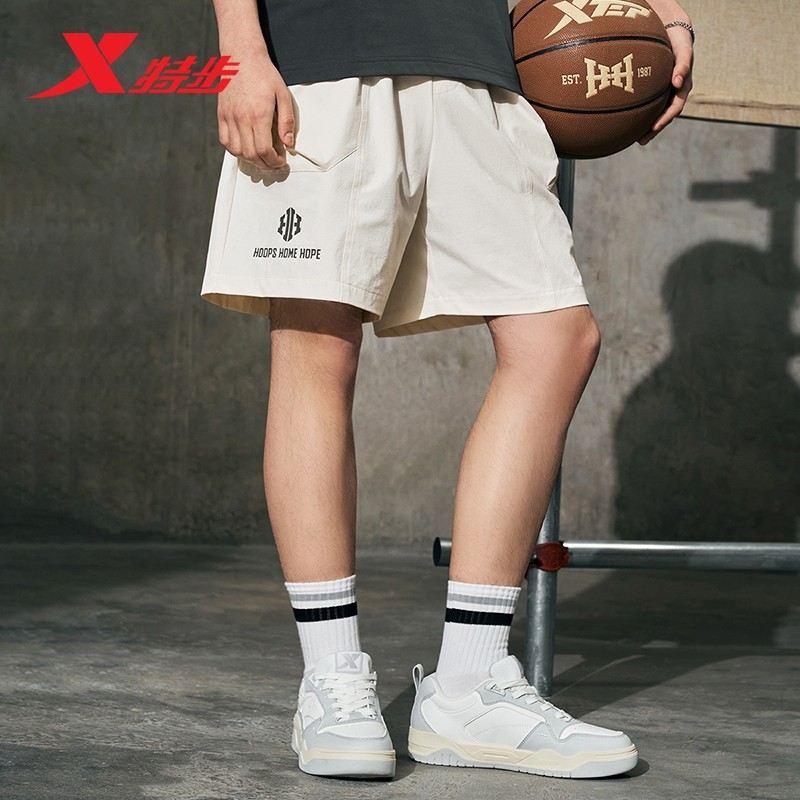 【巴斯克系列】特步短裤男2025年秋冬新款休闲印花男子运动短裤,运动服/休闲服装,运动中长裤／短裤,淘宝优惠券,粉丝福利购,淘宝优惠卷