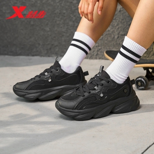 特步休闲鞋女鞋薄荷曼波风春夏透气增高休闲运动鞋975218320001