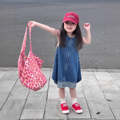 004气时髦牛仔无袖背心裙潮