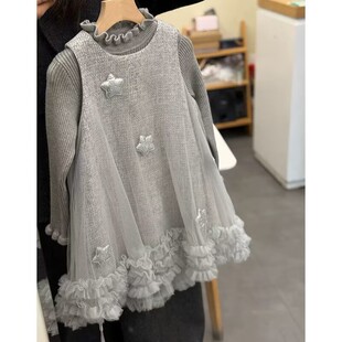 8岁童装 140cm 连衣裙童裙3 洋气赫本御姐女童气质背心裙秋冬款