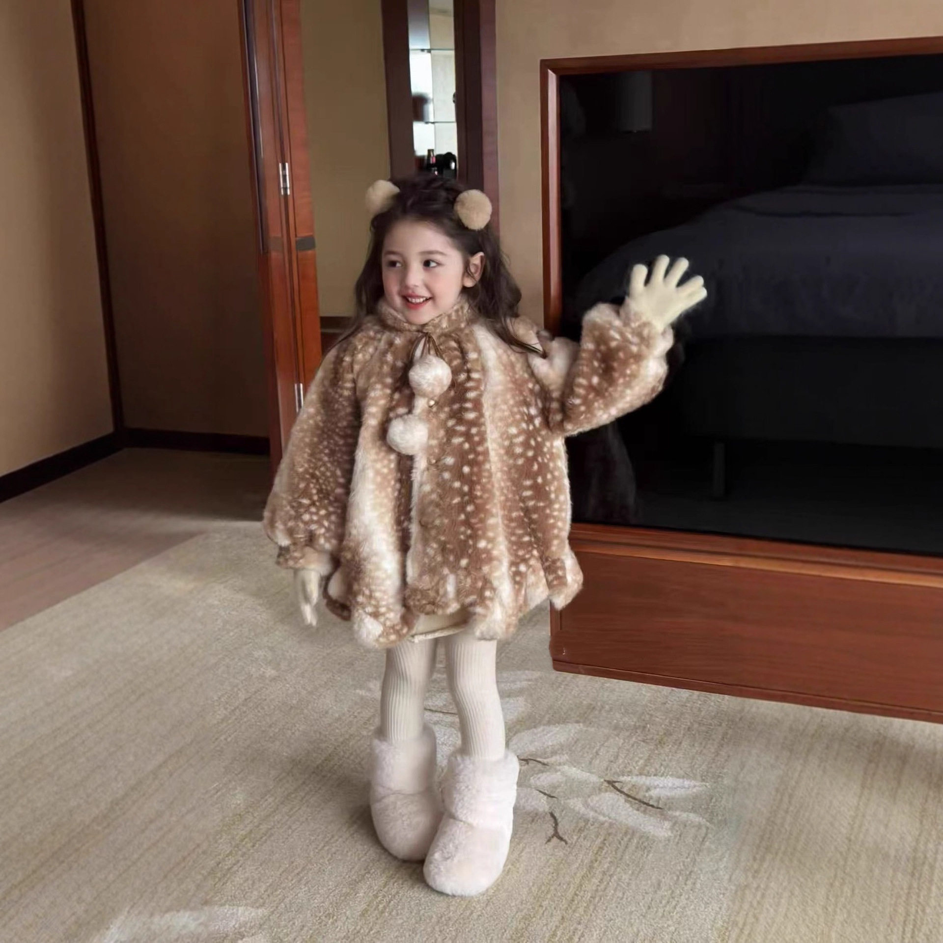 新年装儿童装女童外套梅花鹿超柔长绒夹棉大衣御寒外衣2025冬装款,童装/婴儿装/亲子装,普通外套,淘宝优惠券,粉丝福利购,淘宝优惠卷