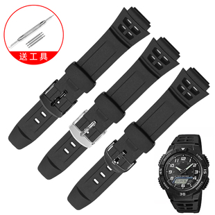 S800 400H S810W 300H 500H黑色18mm SGW 卡西欧硅胶手表带适配AQ