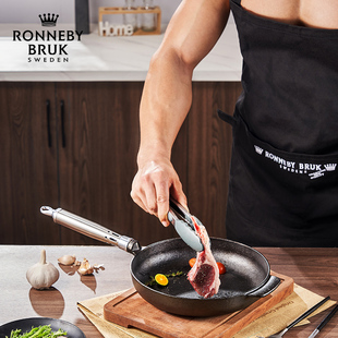RonnebyBruk 瑞典厚铸铁平底牛排煎蛋煎锅无涂层物理不沾生铁