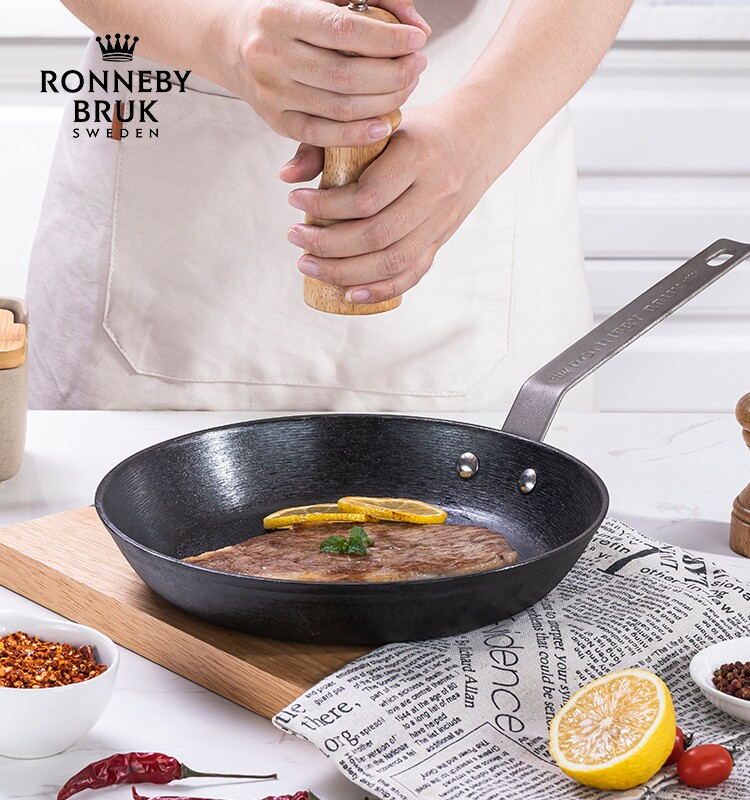 Ronneby Bruk瑞典轻铸铁平底锅无涂层物理不粘牛排生铁牛扒煎锅