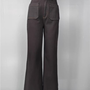 高腰长裤 外单欧美范高级感百搭御姐高挑优雅唯美时尚 微喇叭牛仔裤