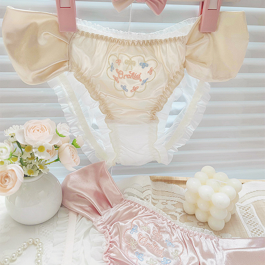 法式甜美公主少女内裤纯欲缎面网纱透气中低腰纯棉底裆学生三角裤,女士内衣/男士内衣/家居服,女三角裤,淘宝优惠券,粉丝福利购,淘宝优惠卷