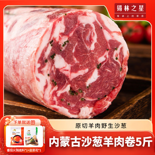 锡林之星 内蒙古沙葱羊肉卷涮羊肉新鲜整条火锅食材锡盟羊肉片5斤