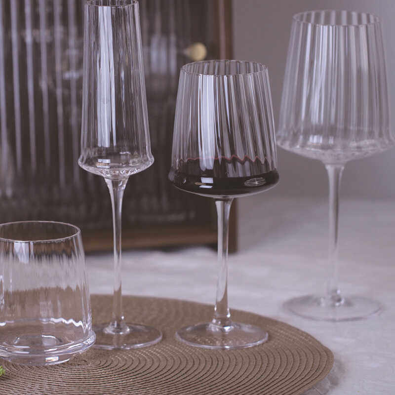 现代简约条纹大肚水晶玻璃红酒杯家用聚会高脚葡萄酒杯香槟杯水杯,餐饮具,葡萄酒/红酒杯,淘宝优惠券,粉丝福利购,淘宝优惠卷