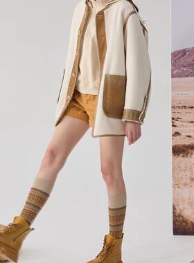 现货速发谜家商场同款双面穿女2024冬新品游牧风大外套244MD1521