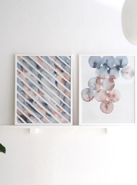 liveart 进口丹麦SILKE BONDE 抽象水彩系列原版装饰画芯Stripe