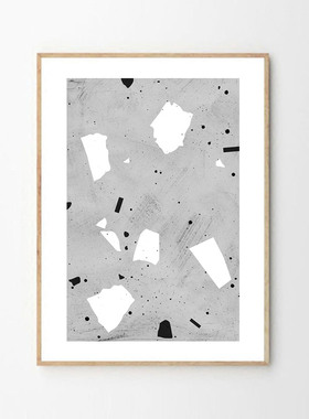 liveart[独家] 德国leemo 现代简约原版装饰画terrazzo灰色水磨石