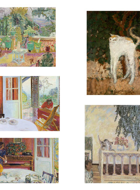 liveart皮尔波纳尔Pierre Bonnard栏杆上的猫 户外风景原版装饰画