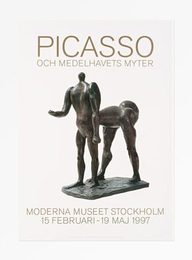 liveart进口瑞典moderna museet 毕加索雕塑原版装饰画展览海报