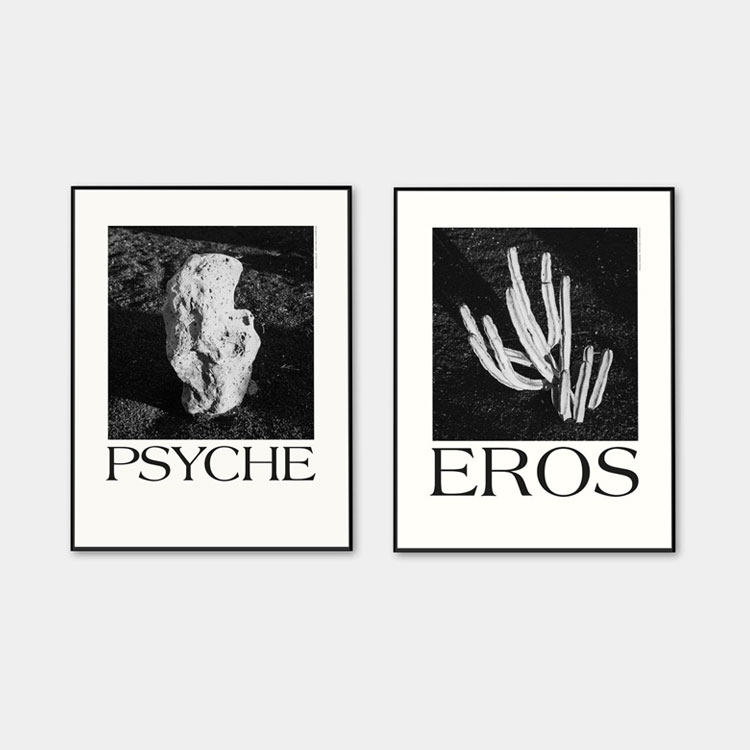 liveart进口西班牙黑白珊瑚丘比特原版装饰画psyche eros希腊神话