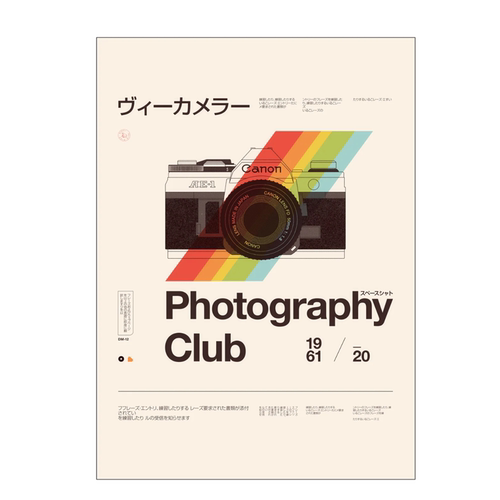 进口丹麦p&f 复古相机Camera Rainbow原版装饰画Florent Bodart