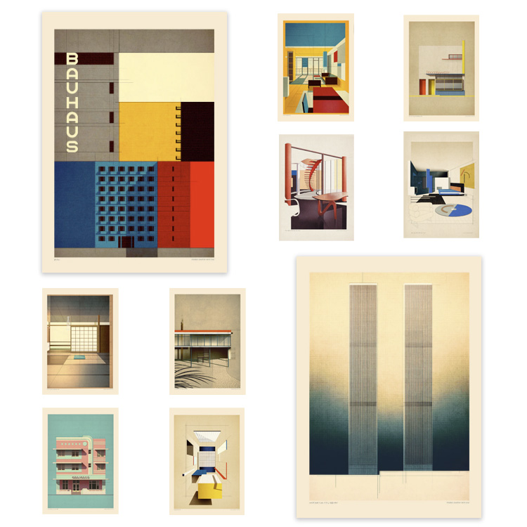 荷兰包豪斯风建筑装饰画