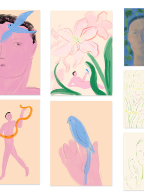 进口丹麦the poster club中国插画家OAMUL卤猫原版装饰画荒野系列