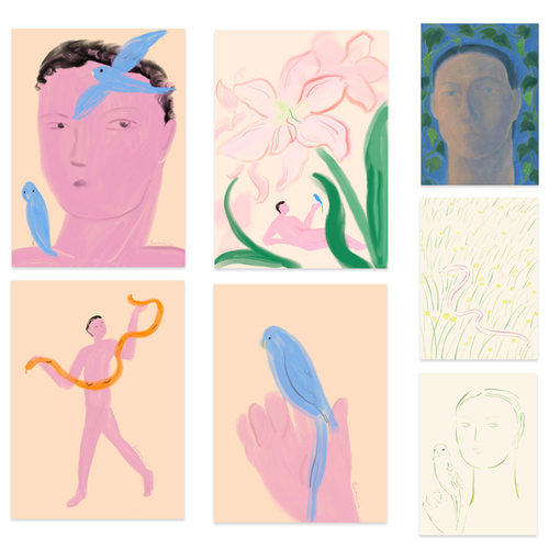 进口丹麦the poster club中国插画家OAMUL卤猫原版装饰画荒野系列