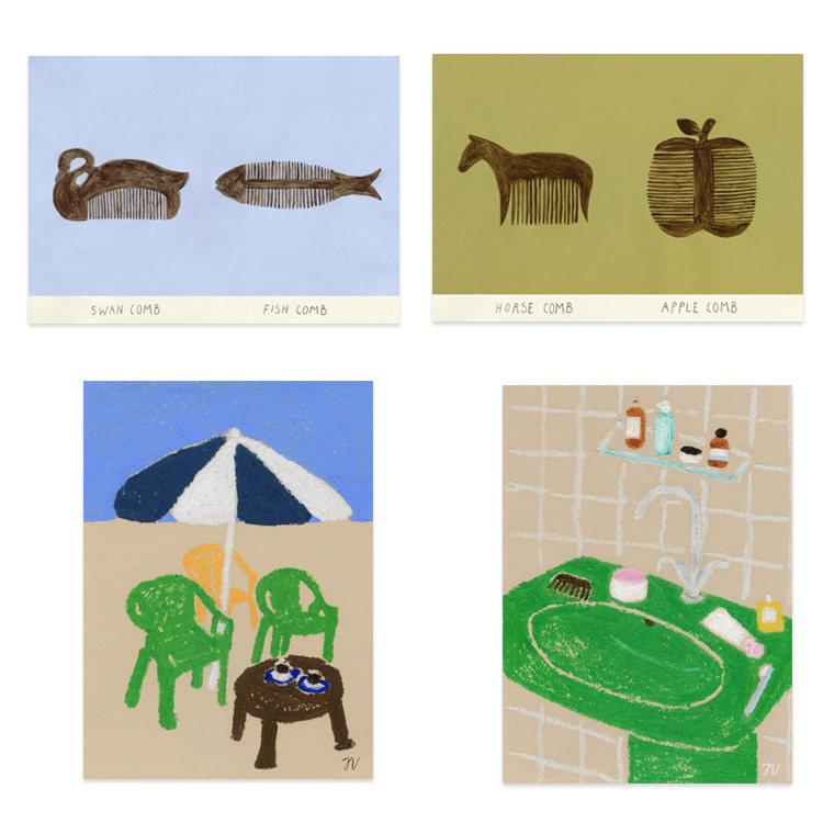 进口丹麦The poster club*ISABELLE VANDEPLASSCHE原版装饰画Comb