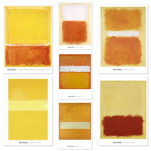罗斯科Mark Rothko 当代艺术抽象色彩黄色系列经典名画原版装饰画