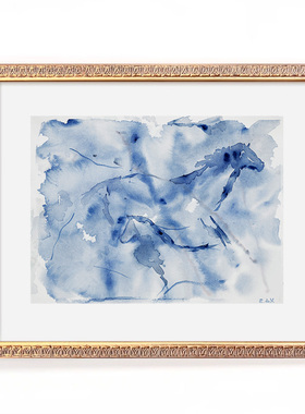 ELAINE DE KOONING 水彩马抽象表现主义艺术家小众原版装饰画