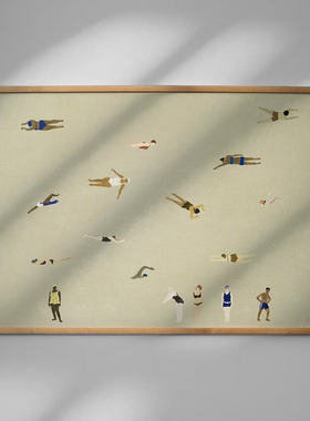 进口瑞典fine little day游泳者SWIMMERS原版海报装饰画Elisabeth