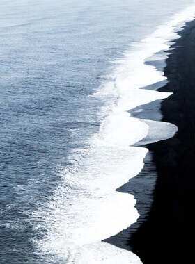 liveart【3款】Iceland bay 冰岛黑色沙滩 海岸 原版装饰画海报画